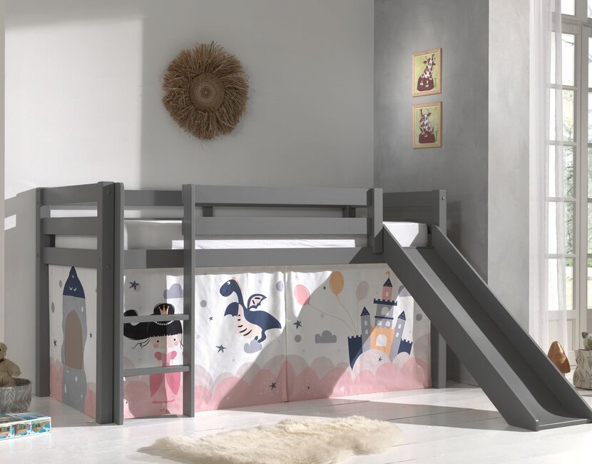 Halfhoogslaper Charlotte met Princess Sophie speeltent - Grijs