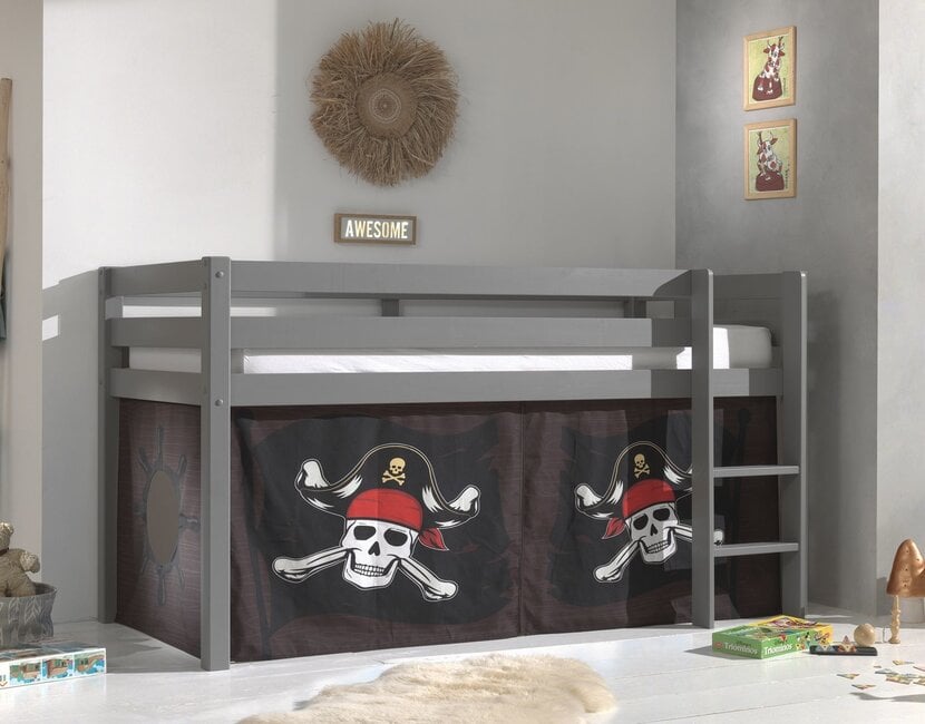 Halfhoogslaper Charlotte met Pirates speeltent - Grijs