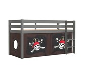 Halfhoogslaper Charlotte met Pirates speeltent - Grijs