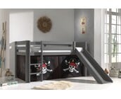 Halfhoogslaper Charlotte met Pirates speeltent - Grijs