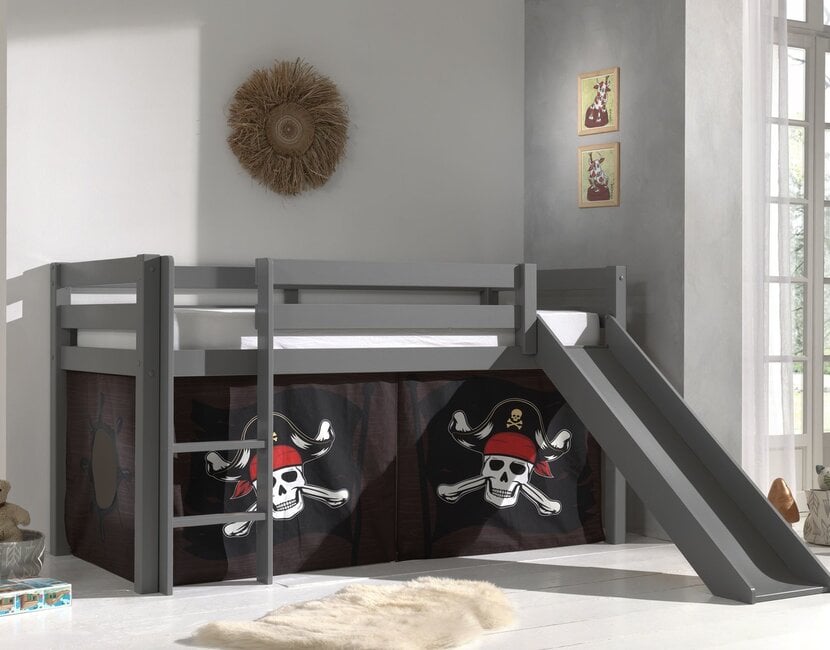 Halfhoogslaper Charlotte met Pirates speeltent - Grijs