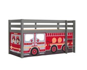 Halfhoogslaper Charlotte met Fire truck speeltent - Grijs
