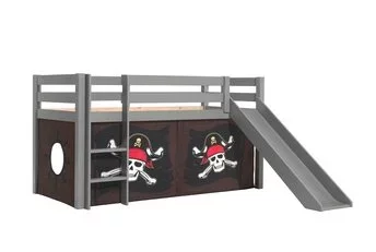 Halfhoogslaper Charlotte met Pirates speeltent - Grijs