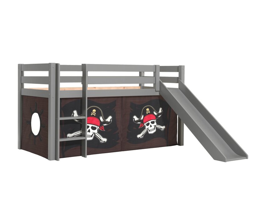 Halfhoogslaper Charlotte met Pirates speeltent - Grijs