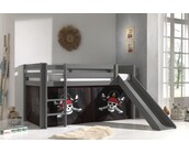 Halfhoogslaper Charlotte met Pirates speeltent - Grijs