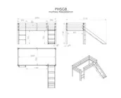 Halfhoogslaper Charlotte met Circus speeltent - Grijs