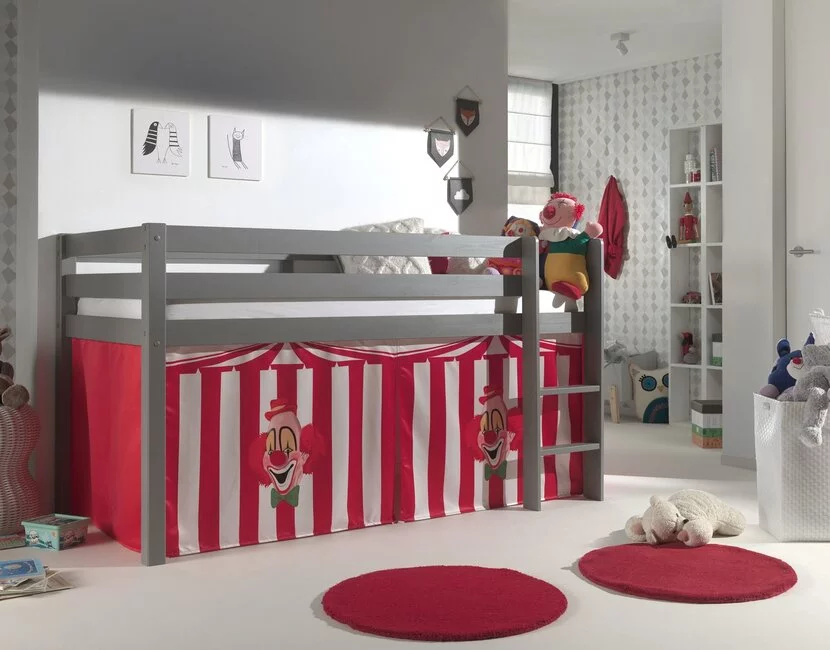 Halfhoogslaper Charlotte met Circus speeltent - Grijs