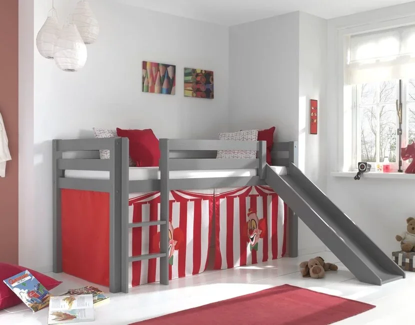 Halfhoogslaper Charlotte met Circus speeltent - Grijs