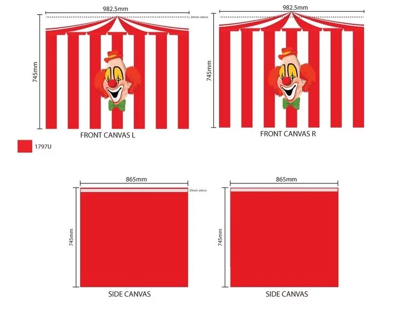 Halfhoogslaper Charlotte met Circus speeltent - Grijs