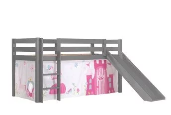 Halfhoogslaper Charlotte met Princess speeltent - Grijs