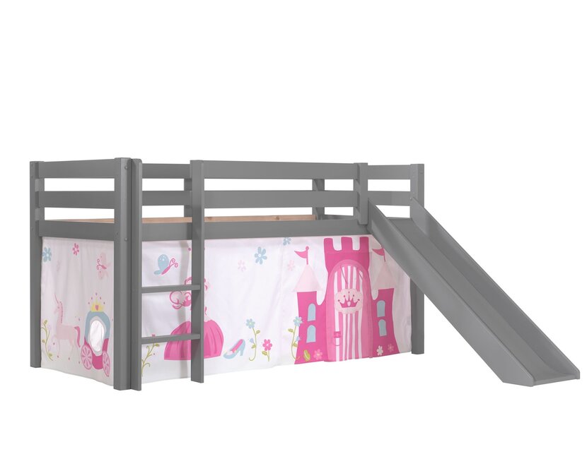 Halfhoogslaper Charlotte met Princess speeltent - Grijs