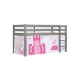 Halfhoogslaper Charlotte met Princess speeltent - Grijs