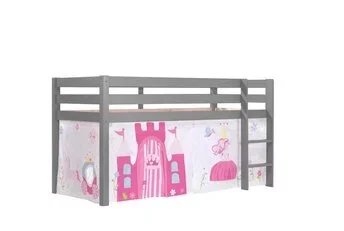 Halfhoogslaper Charlotte met Princess speeltent - Grijs