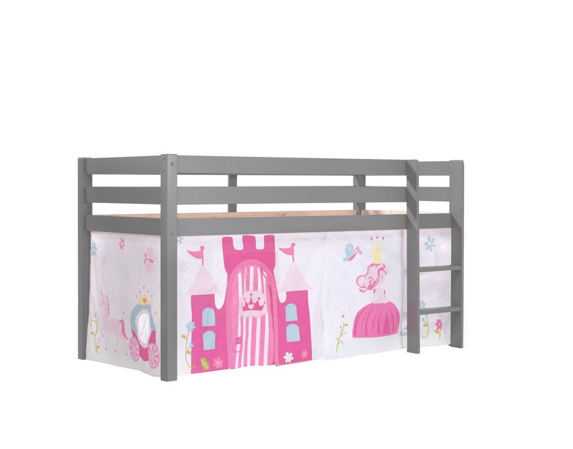 Halfhoogslaper Charlotte met Princess speeltent - Grijs