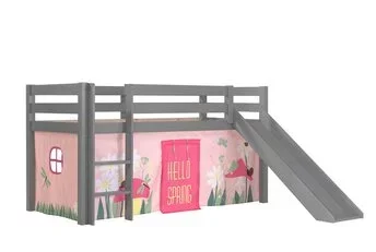 Halfhoogslaper Charlotte met Spring speeltent - Grijs