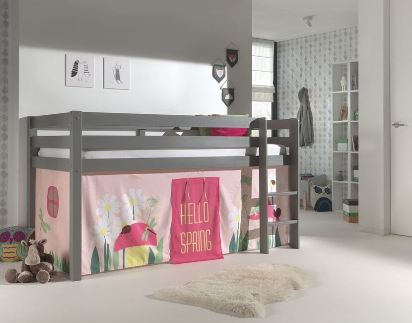 Halfhoogslaper Charlotte met Spring speeltent - Grijs