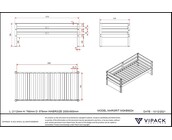 Bedbank Margrit met slaaplade 90x200