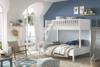 3 persoons stapelbed Scott - Wit - 140x200