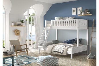 3 persoons stapelbed Scott - Wit - 140x200