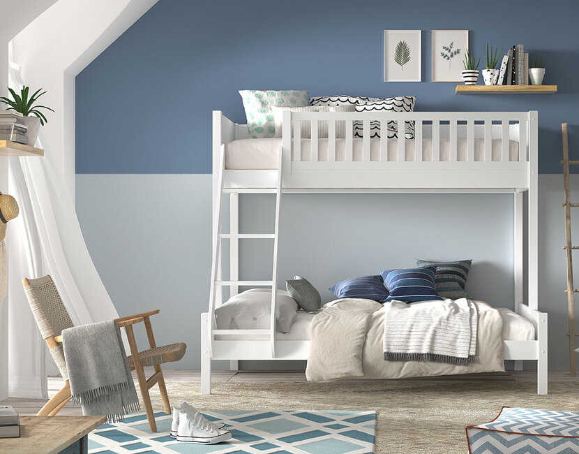 3 persoons stapelbed Scott - Wit - 140x200