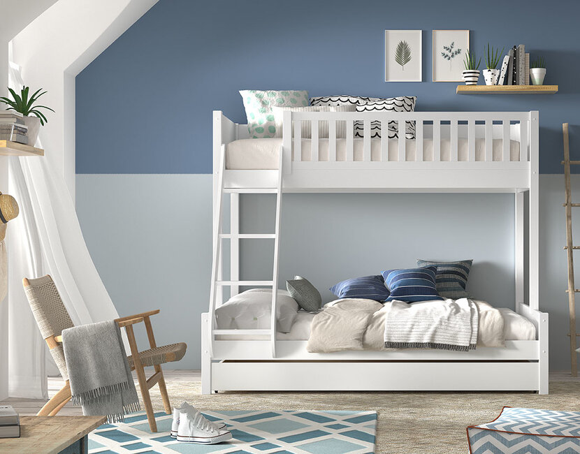 3 persoons stapelbed Scott - Wit - 140x200