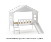 Halfhoogslaper Dallas - 90x200 met dak en zijwanden (variant 3)