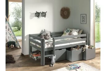 Halfhoogslaper Pino Grijs 90x200cm - Met 3 lades