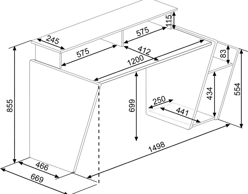 Gamer bureau Y- Antraciet
