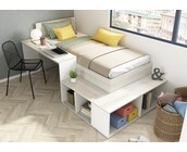 Kinderbed Blake - Grijs eiken met wit