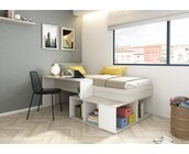 Kinderbed Blake - Grijs eiken met wit