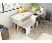 Kinderbed Blake - Grijs eiken met wit