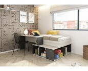 Kinderbed Blake - Antraciet en grijs eiken