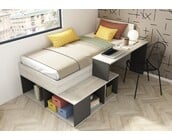 Kinderbed Blake - Antraciet en grijs eiken