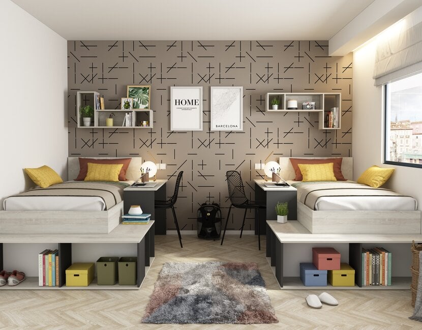 Kinderbed Blake - Antraciet en grijs eiken