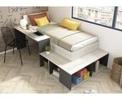 Kinderbed Blake - Antraciet en grijs eiken