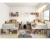 Kinderbed Blake - Roze en grijs eiken