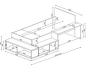 Kinderbed Blake - Blauw en grijs eiken