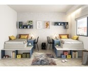 Kinderbed Blake - Blauw en grijs eiken