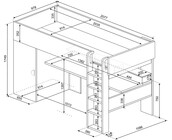Hoogslaper Flow Grijs eiken/wit