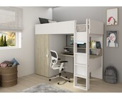 Hoogslaper Flow Grijs eiken/wit