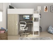 Hoogslaper Flow Grijs eiken/wit