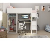 Hoogslaper Flow Grijs eiken/wit