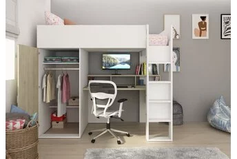 Hoogslaper Flow Grijs eiken/wit