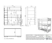 3 persoons stapelbed Scott - Wit