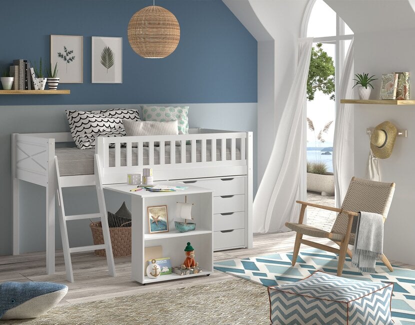 Halfhoogslaper Scott 90x200 - Wit - Variant 1