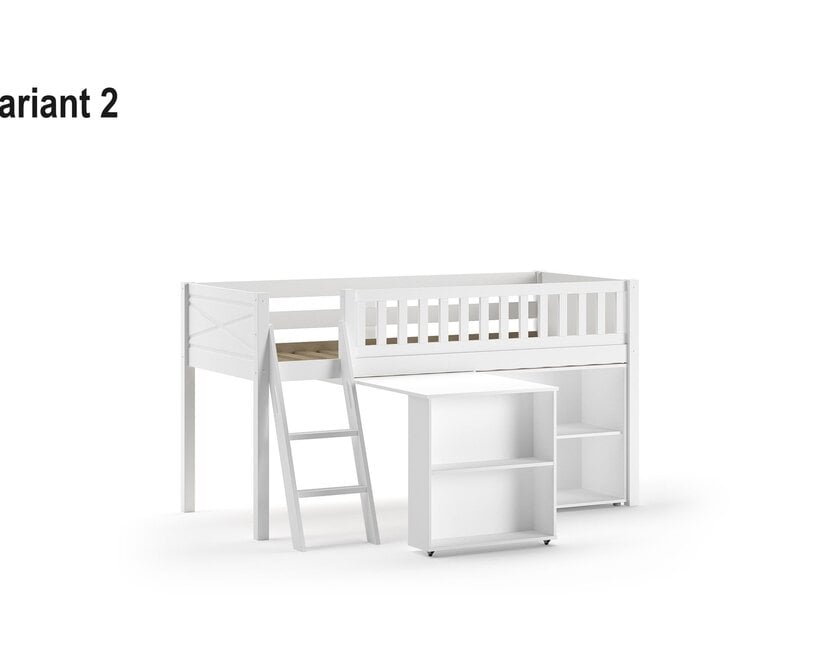 Halfhoogslaper Scott 90x200 - Wit - Variant 1