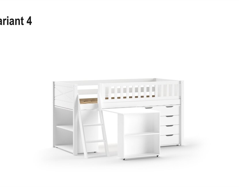 Halfhoogslaper Scott 90x200 - Wit - Variant 1