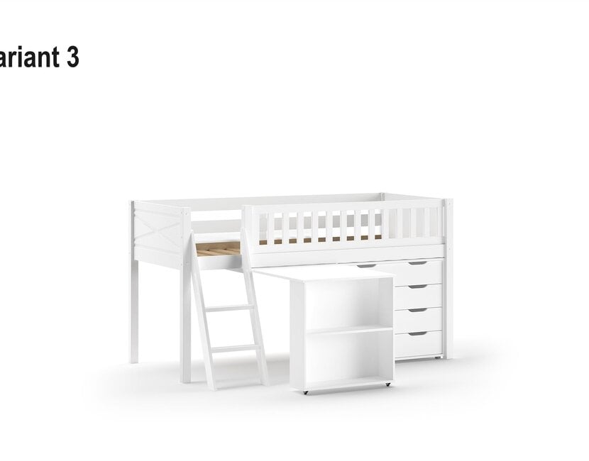 Halfhoogslaper Scott 90x200 - Wit - Variant 1