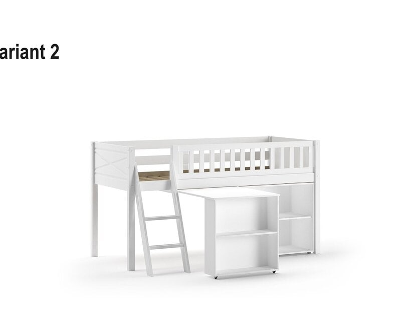 Halfhoogslaper Scott 90x200 - Wit - Variant 2