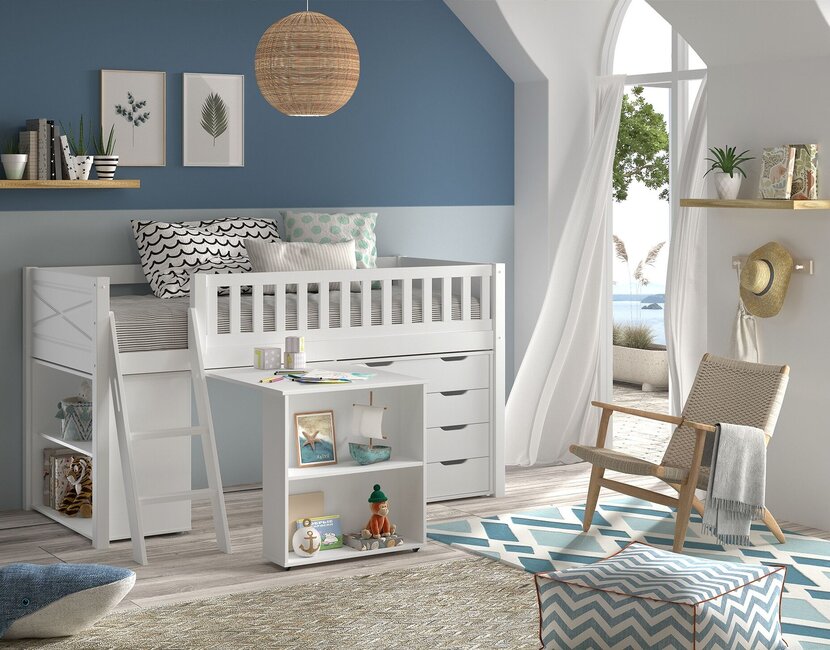 Halfhoogslaper Scott 90x200 - Wit - Variant 4